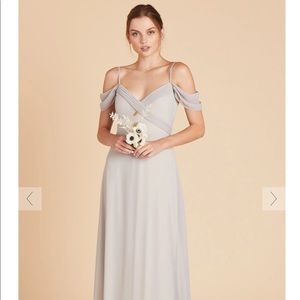 Birds Grey Spencer dress in Dove Gray